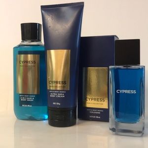 Cologne, body wash and lotion